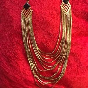 Gold long necklace